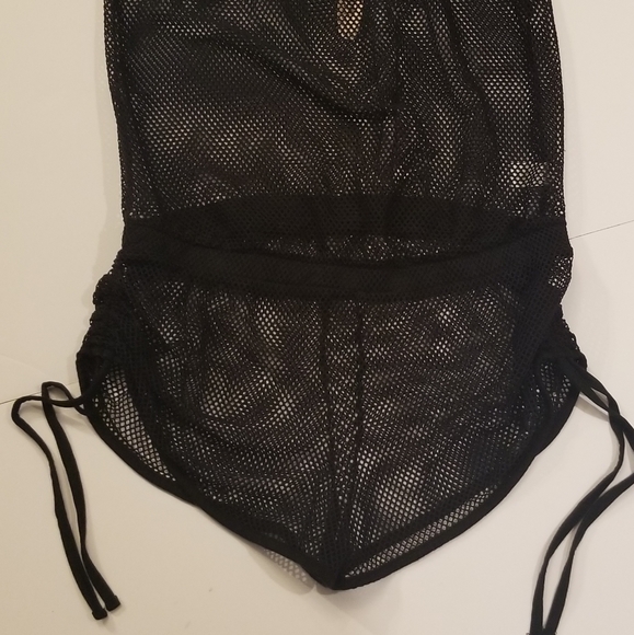 Victoria's Secret Strapless Black Mesh Swimsuit Cover Up With Ruching NWT - Picture 5 of 10